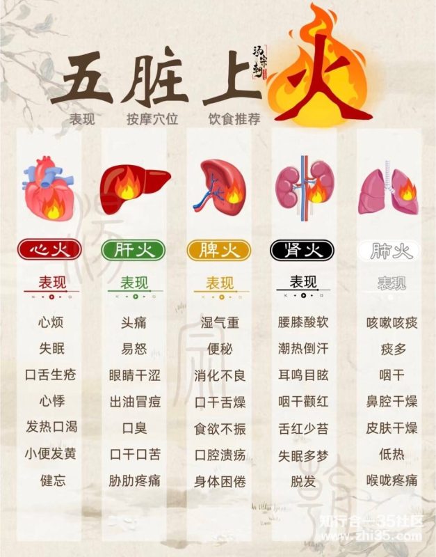 五脏上火的表现-知行合一35社区